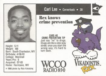 1990 Minnesota Vikings Police #6 Carl Lee Back