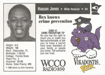 1990 Minnesota Vikings Police #7 Hassan Jones Back