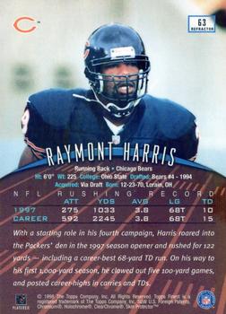 1998 Finest - Refractors #63 Raymont Harris Back