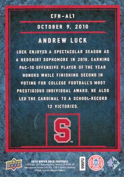 2014 Upper Deck - College Football Heroes: Andrew Luck #CFH-AL1 Andrew Luck Back