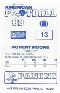 1989 Panini Stickers (UK) #13 Robert Moore Back