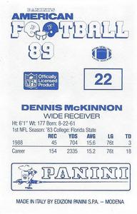 1989 Panini Stickers (UK) #22 Dennis McKinnon Back