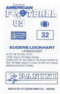 1989 Panini Stickers (UK) #32 Eugene Lockhart Back