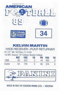 1989 Panini Stickers (UK) #34 Kelvin Martin Back