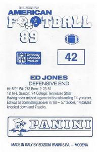 1989 Panini Stickers (UK) #42 Ed Jones Back