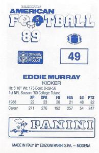 1989 Panini Stickers (UK) #49 Eddie Murray Back