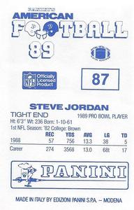 1989 Panini Stickers (UK) #87 Steve Jordan Back