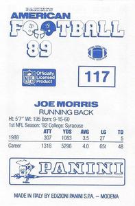 1989 Panini Stickers (UK) #117 Joe Morris Back
