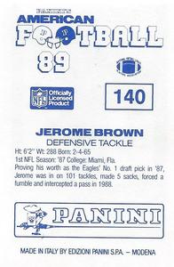 1989 Panini Stickers (UK) #140 Jerome Brown Back