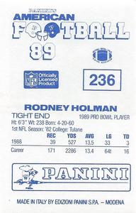 1989 Panini Stickers (UK) #236 Rodney Holman Back