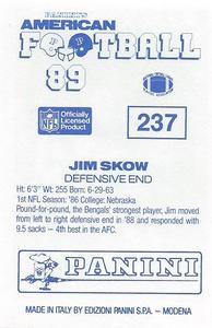1989 Panini Stickers (UK) #237 Jim Skow Back
