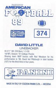 1989 Panini Stickers (UK) #374 David Little Back