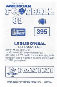 1989 Panini Stickers (UK) #395 Leslie O'Neal Back