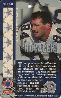 1994 Pro Tags #TAG 041 Jay Novacek Back