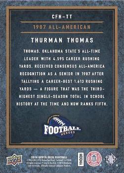 2014 Upper Deck - College Football Heroes: 1970s and 1980s #CFH-TT Thurman Thomas Back