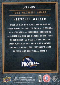 2014 Upper Deck - College Football Heroes: 1970s and 1980s #CFH-HW Herschel Walker Back