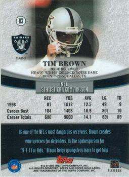 1999 Topps Gold Label - Class 2 #83 Tim Brown Back