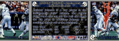 1993 Pacific Triple Folder #5 Anthony Johnson Back