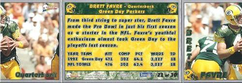 1993 Pacific Triple Folder #21 Brett Favre Back