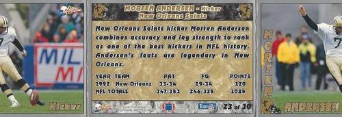 1993 Pacific Triple Folder #23 Morten Andersen Back