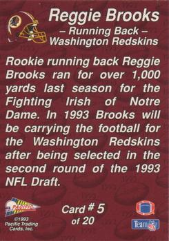 1993 Pacific Triple Folder - Rookies and Stars #5 Reggie Brooks Back