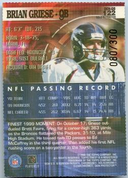 2000 Finest - Gold Refractors #122 Brian Griese Back