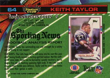 1991 Stadium Club - Super Bowl XXVI #64 Keith Taylor Back
