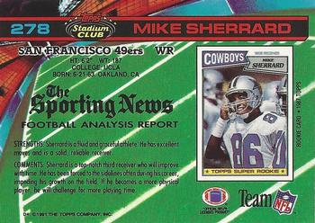 1991 Stadium Club - Super Bowl XXVI #278 Mike Sherrard Back