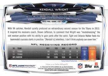 2014 Topps Chrome #19 Kendall Wright Back