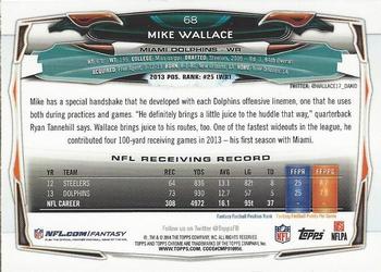 2014 Topps Chrome #68 Mike Wallace Back