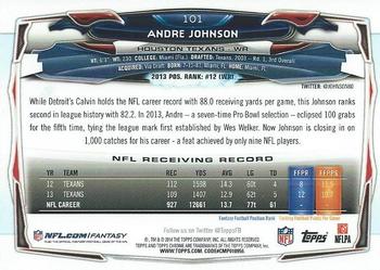 2014 Topps Chrome #101 Andre Johnson Back