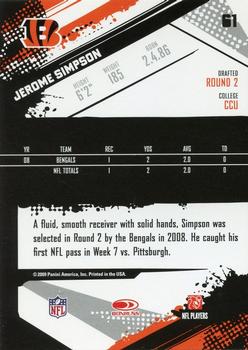 2009 Score #61 Jerome Simpson Back