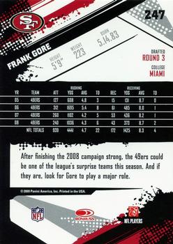 2009 Score #247 Frank Gore Back