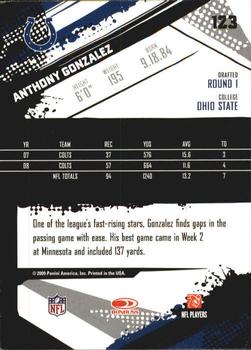 2009 Score Inscriptions #123 Anthony Gonzalez Back