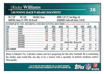 2009 Topps #38 Ricky Williams Back