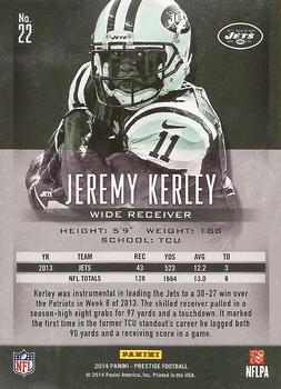 2014 Panini Prestige #22 Jeremy Kerley Back