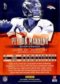2014 Panini Prestige #77 Peyton Manning Back