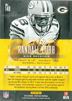 2014 Panini Prestige #140 Randall Cobb Back