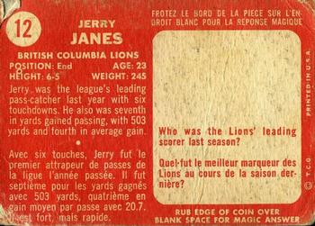 1958 Topps CFL #12 Jerry Janes Back