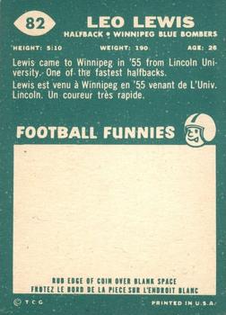 1960 Topps CFL #82 Leo Lewis Back