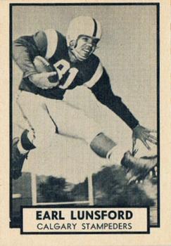 1962 Topps CFL #28 Earl Lunsford Front