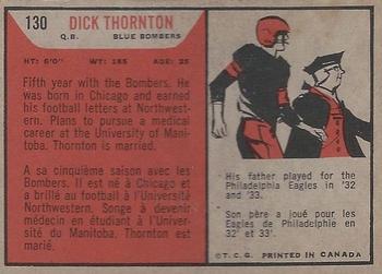 1965 Topps CFL #130 Dick Thornton Back