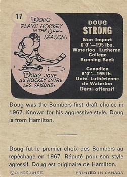 1971 O-Pee-Chee CFL #17 Doug Strong Back