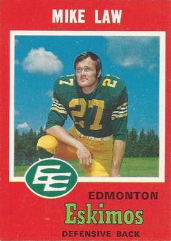 1971 O-Pee-Chee CFL #53 Mike Law Front