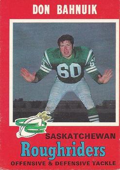 1971 O-Pee-Chee CFL #91 Don Bahnuik Front