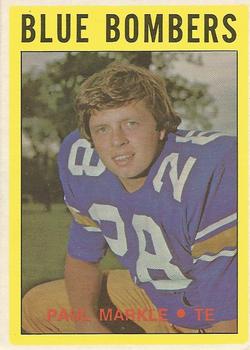 1972 O-Pee-Chee CFL #108 Paul Markle Front