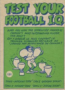 1972 O-Pee-Chee CFL #131 Pro Action Back