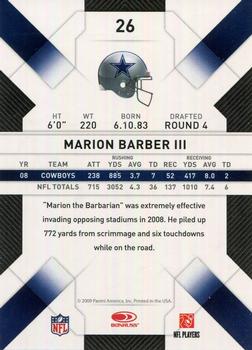 2009 Donruss Threads #26 Marion Barber III Back