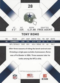 2009 Donruss Threads #28 Tony Romo Back