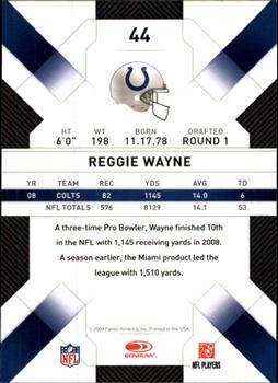 2009 Donruss Threads #44 Reggie Wayne Back